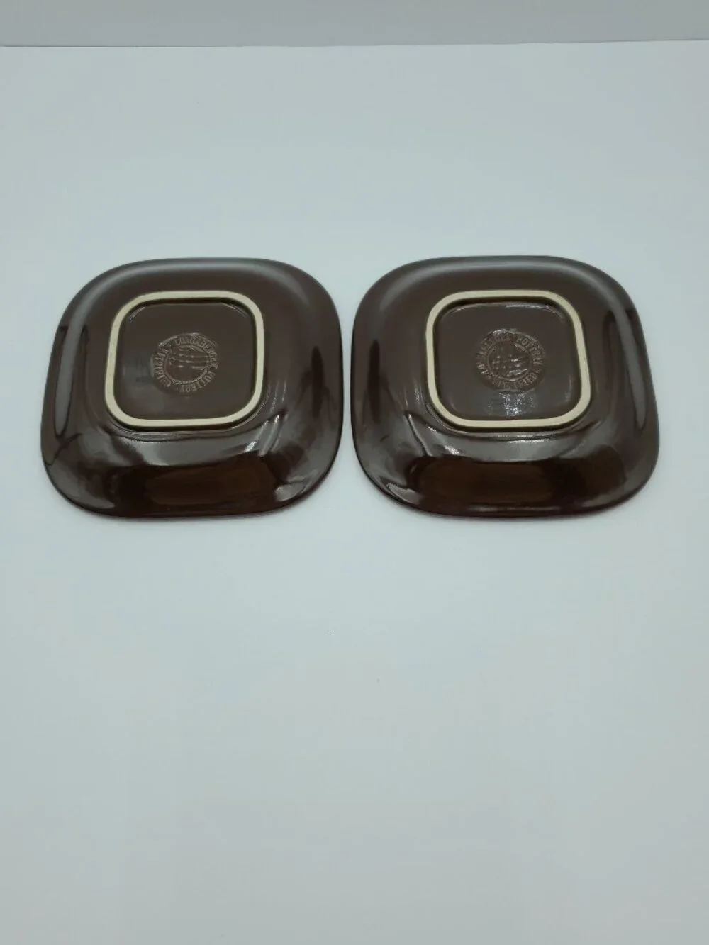 Longaberger Woven Traditions Chocolate Brown Square Appetizer Plates